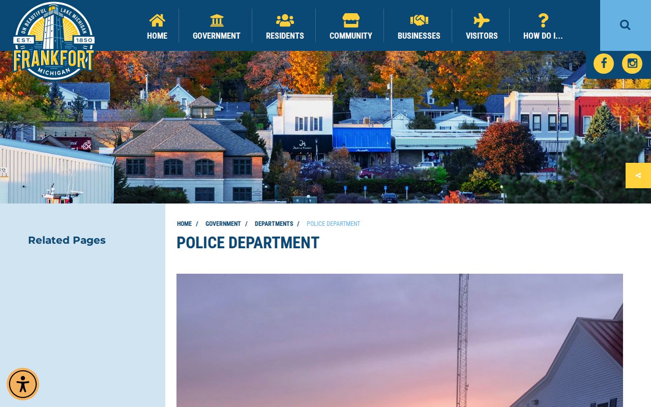 Frankfort Police Department page for citation context separate from court docket access