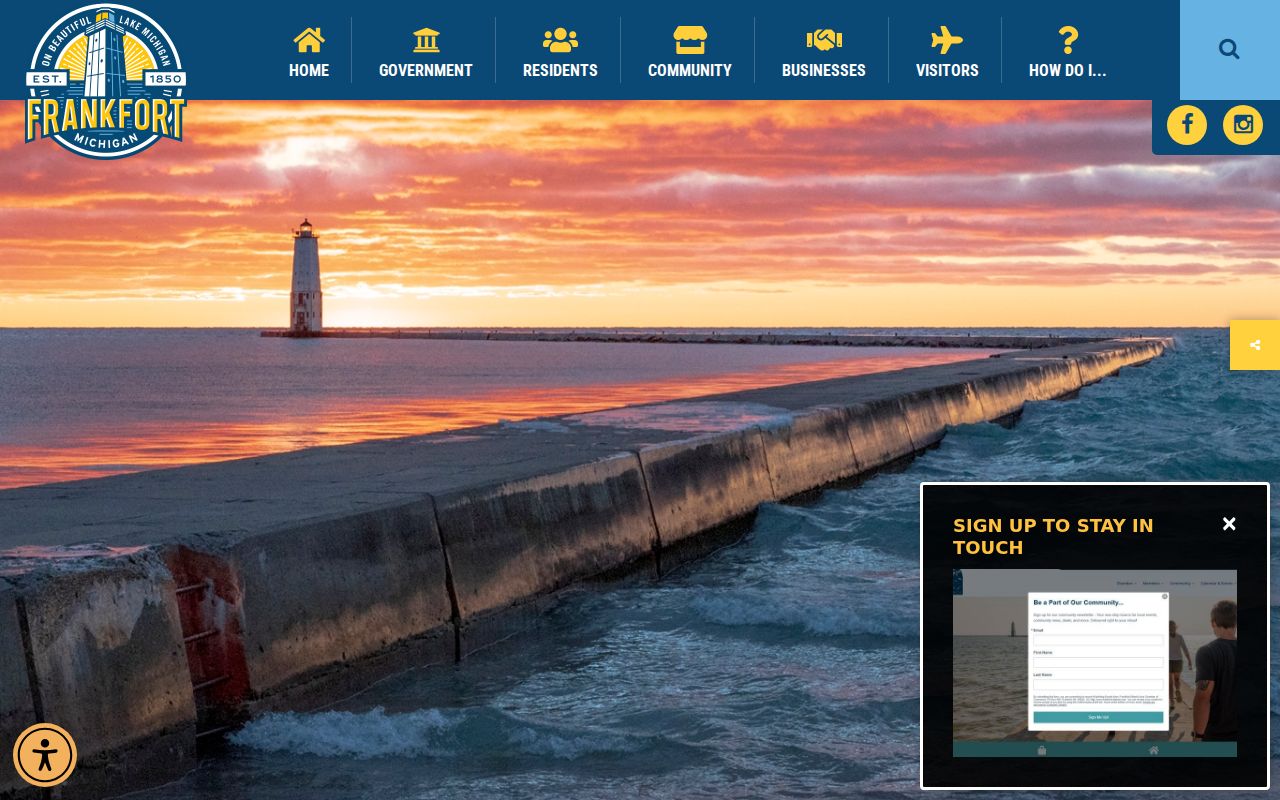 Official Frankfort city website for Benzie County city context and municipal services
